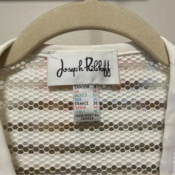 Joseph Ribkoff Asymmetrical Garden Floral Mesh Blazer | Size 8 - Picture 7 of 9